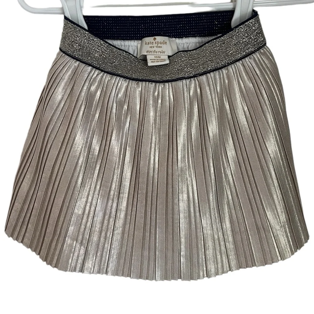 Kate Spade “Skirt the Rules” Baby Girls Metallic Gold Pleated Skirt Size 18 mo - Picture 2 of 7